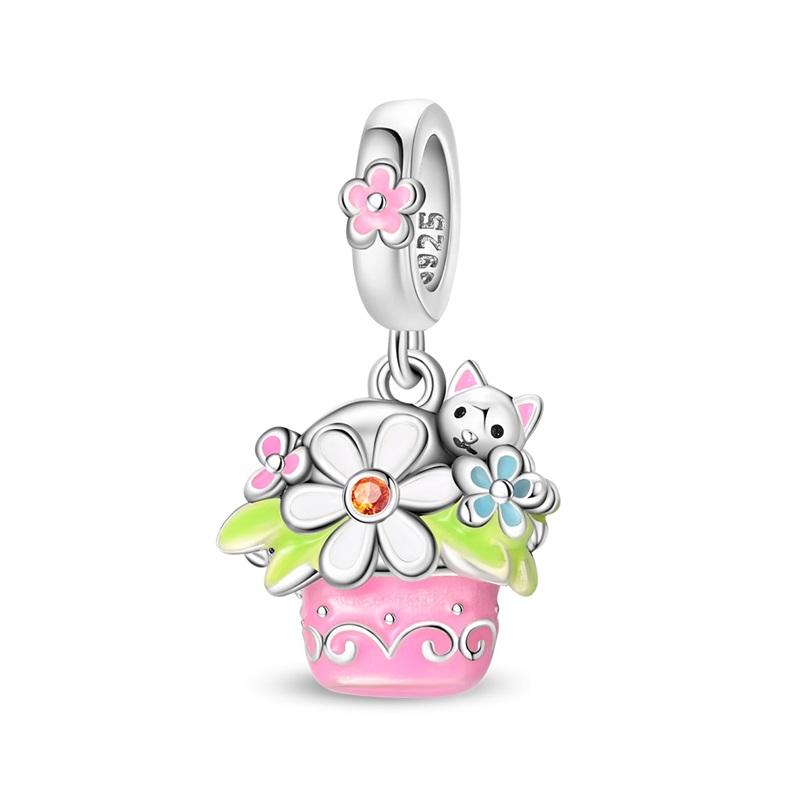 925 Silver Animals Series Charms Dog Cat Bear Pets Beads Fit Bracelet Necklace DIY Woman Pendants Fine Jewelry