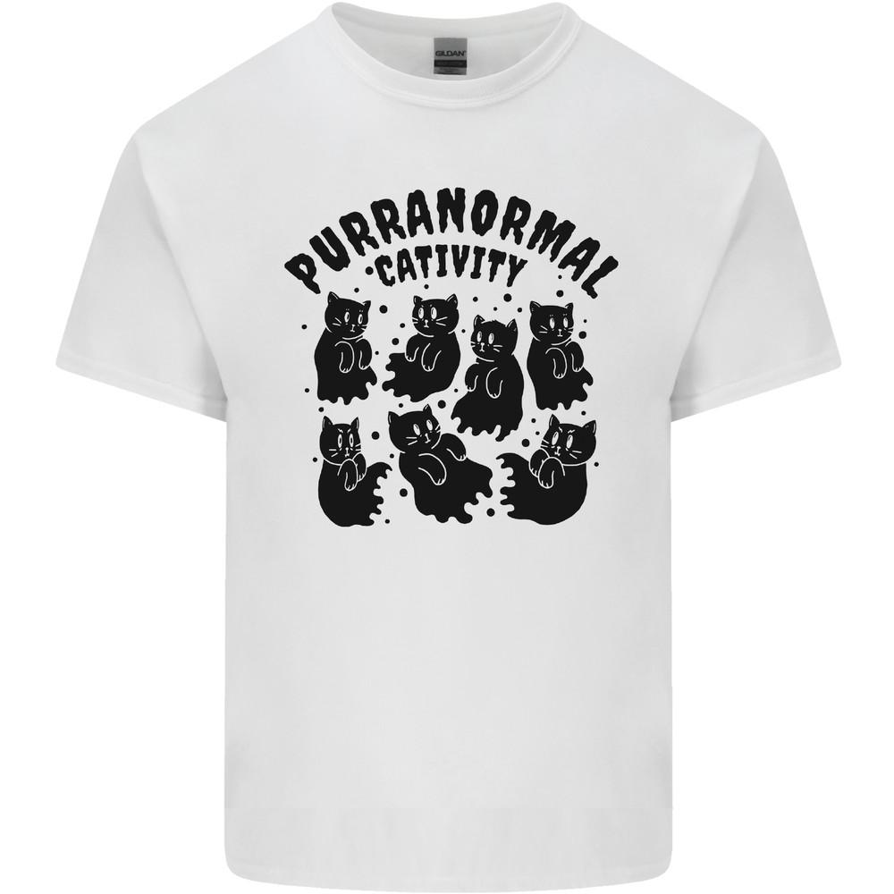 Purranormal Cativity Funny Cat Halloween Mens Light Cotton T-Shirt Unisex T-Shirt M