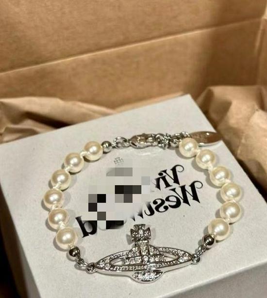 Westwood Saturn Choker Necklace: High Version, Medium Size, Women's 10MM Beads, Logo Clasp.