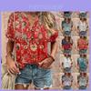 Wish Womens T Shirt With 3d Print And V Neck For Summer Casual Wear