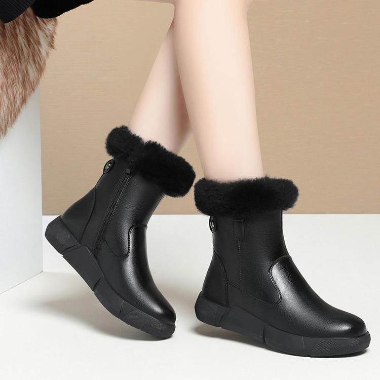 

Женские зимние сапоги, новые, с круглым носком, на плоской подошве, с коротким голенищем, зимние, бархатные, утепленные, теплые ботинки, хлопковая обувь, зимняя обувь 40 чёрный