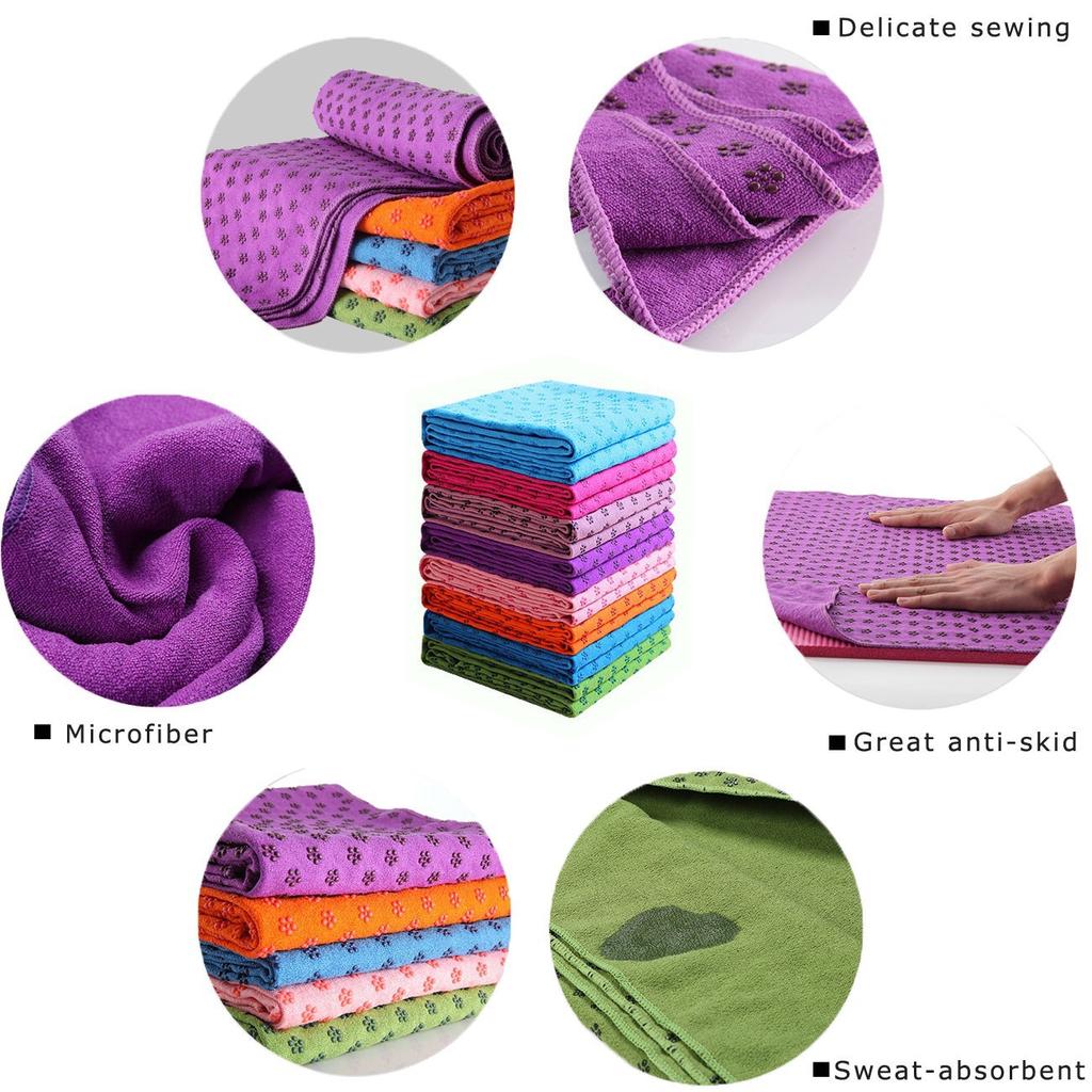 Non Slip Yoga Mat Cover Towel Blanket Sport Fitness Exercise Pilates