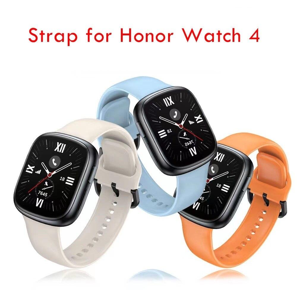Strap For Honor Watch 4 SmartWatch Band Wristband Sport Belt Bracelet Watchband For Honor Watch4 Soft Silicone Watchband