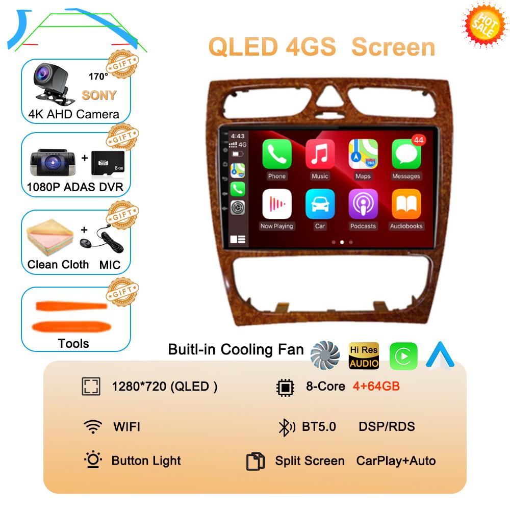 Android 14 Radio Stereo Car Multimedia Player For Mercedes Benz W203 Vito W639 Vaneo CLK W209 W210 CarPlay Navigation GPS 4G BT