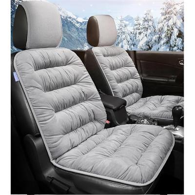 2-teiliges Autositzkissen, luxuriöse Plüsch-Sitzbezüge für die Unterseite des Vordersitzes + die Rückenlehne des Autos, Sitzkissenschutz, universell warm im Winter, funktioniert mit Limousinen