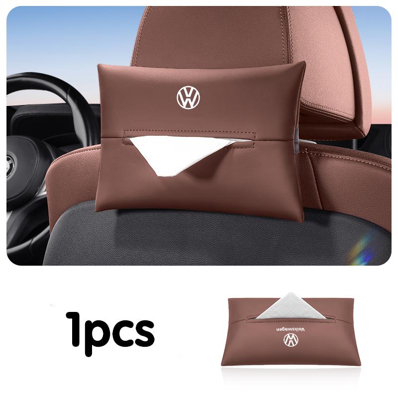 For VOLKSWAGEN VW Car Leather Inner Tissue Box Seat Back Storge Bag For Volkswagen VW GOLF 4 5 6 7 8 MK4 MK5 MK6 MK7 MK8 POLO 6R