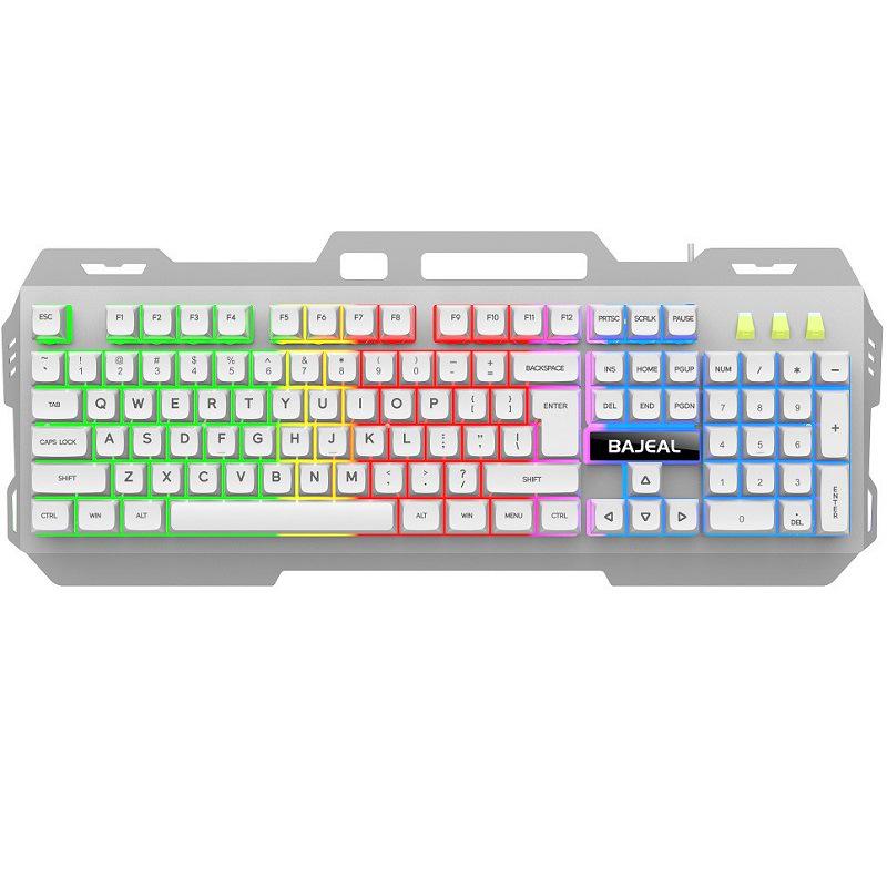 K45 Tastatură de gaming colorată, luminoasă, cu iluminare de fundal, cu taste plutitoare și senzație mecanică metalică.