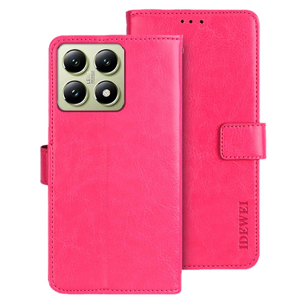IDEWEI For Xiaomi 14T Stand Case Crazy Horse Texture Leather Phone Cover