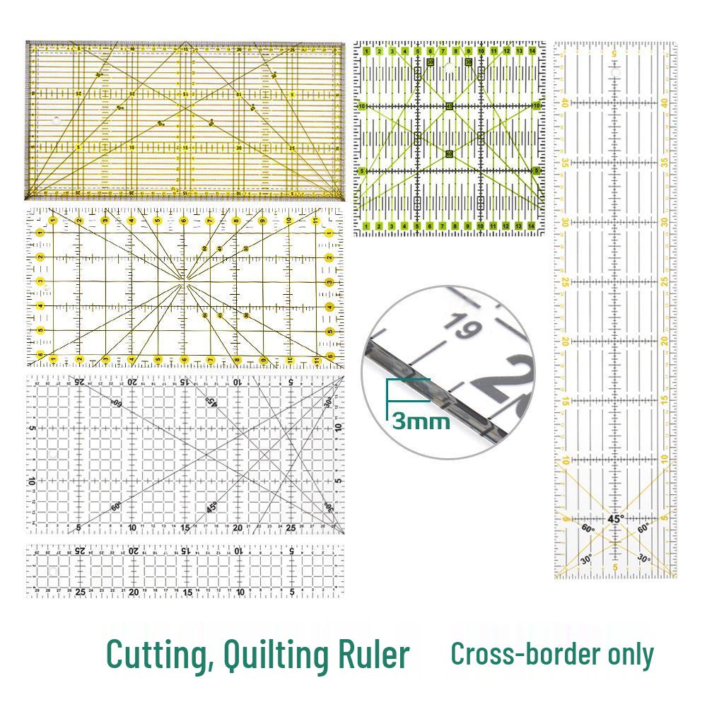 Acrylic Patchwork Ruler Set: Inch-Centimeter Tailor, Cutting, Drawing, and DIY Engraving Tools.