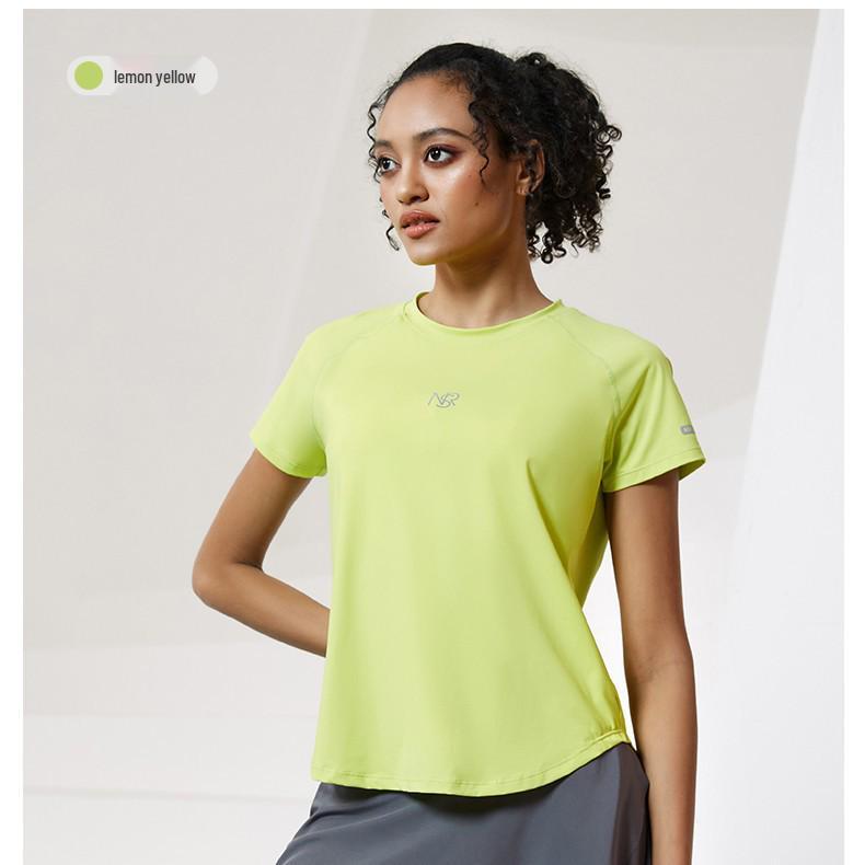 Damen Schnelltrocknendes Reflektierendes Mesh-Top - Atmungsaktives Rundhals Kurzarm für Laufen & Aerobic