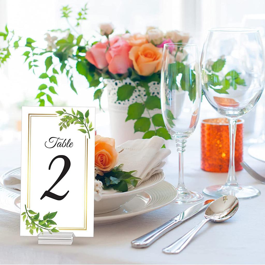 12pcs Slotted Name Place Card Sign Display Stands Clear Acrylic Stand for Wedding Photo Office Menu Meeting Party Supply