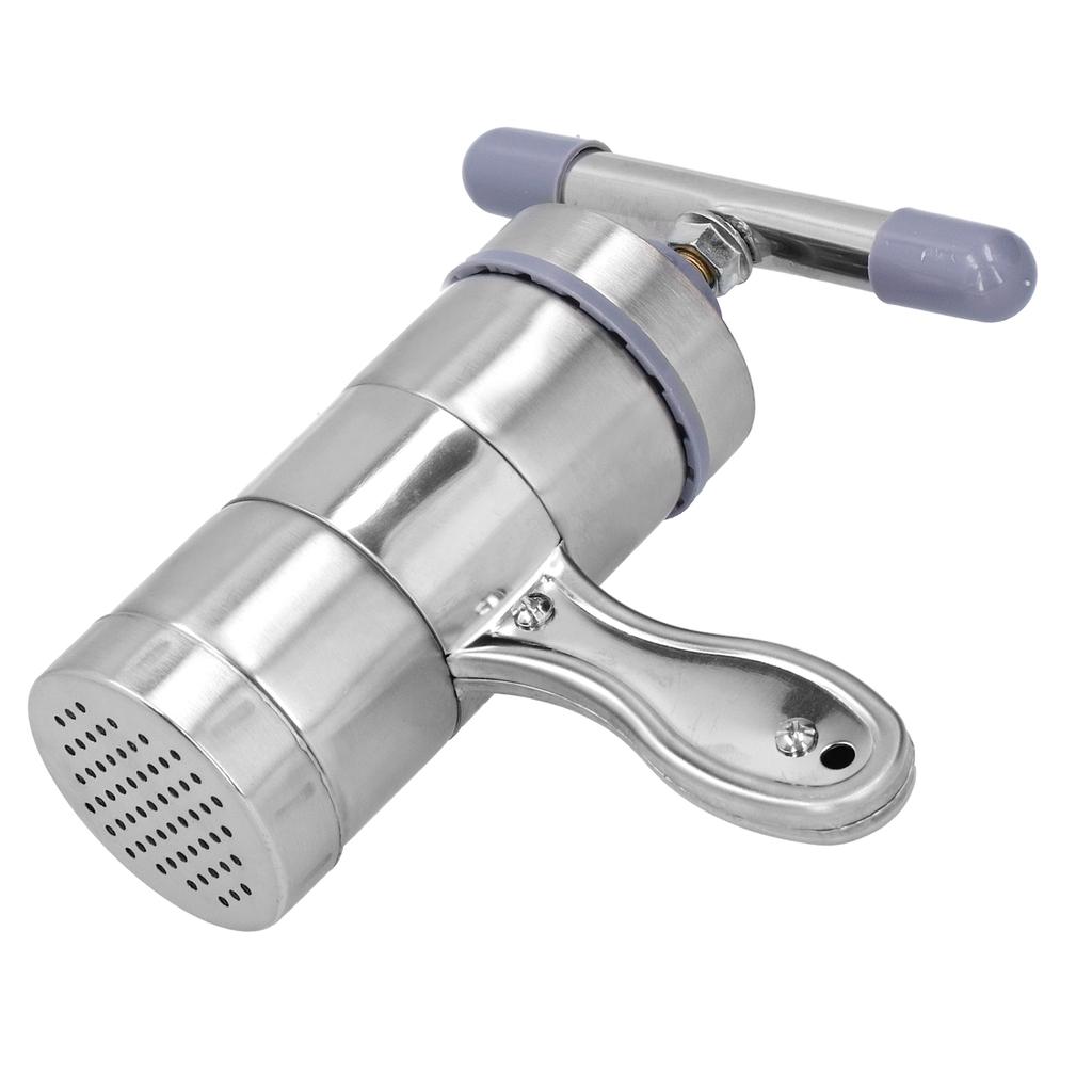 Stainless Steel Manual Noodle Maker Pasta Press Machine with 5 Mold Head Kitchen Accessory