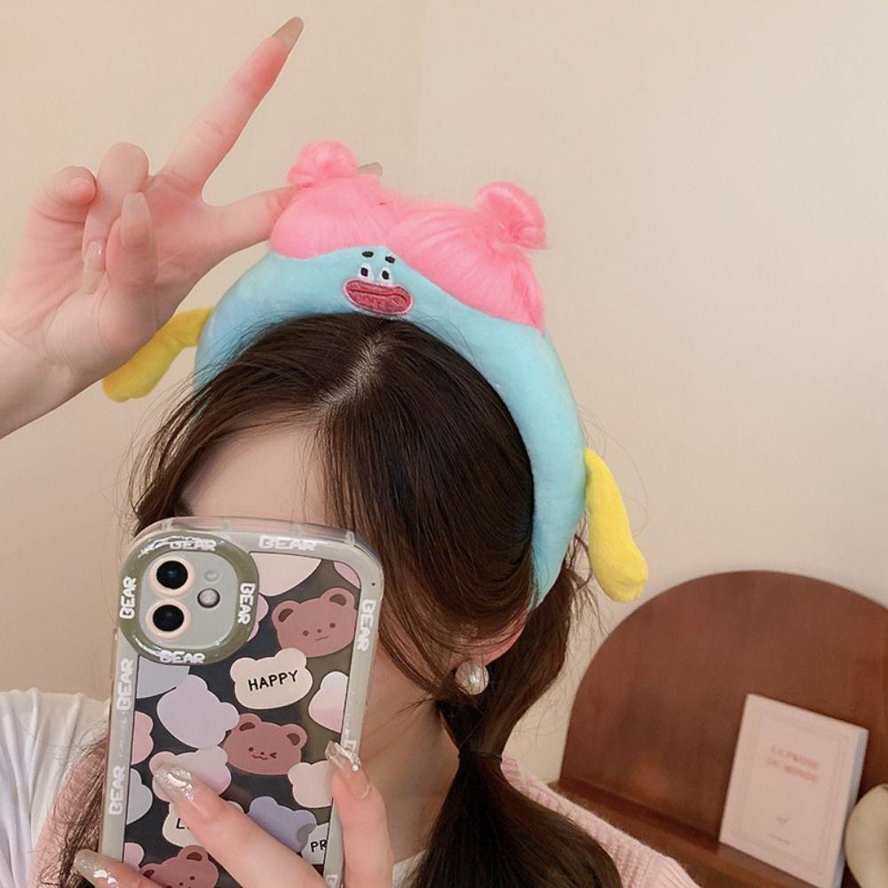 Long Hair Plush Headband Cartoon Funny Hairband Funny Ugly Doll Hair Hoop  Cosplay