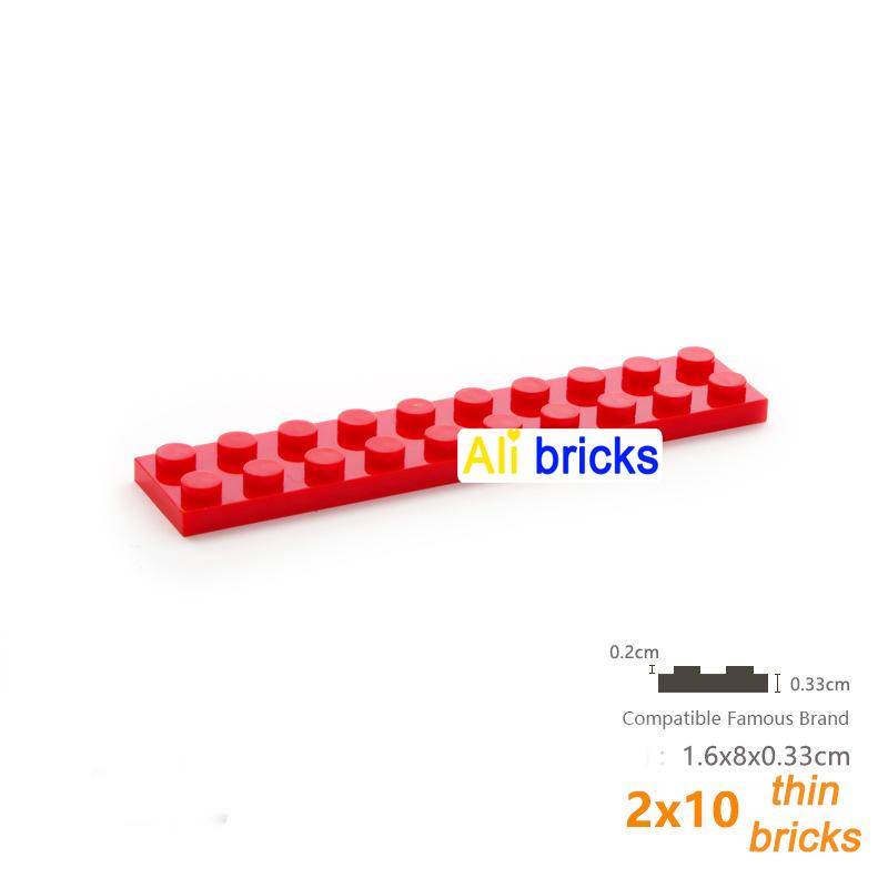 30pcs DIY Building Blocks Thin Figures Bricks 2x10 Dots Educational Creative Size Compatible With 3832 Plastic Toys for Children