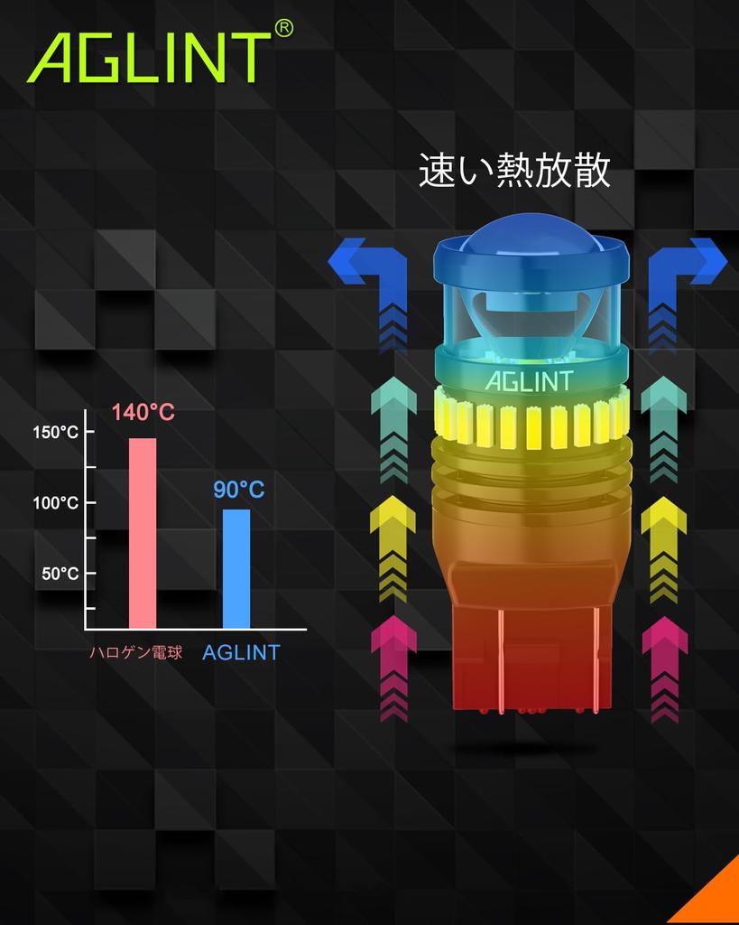 AGLINT T20 LED Back Lamp, White, Burst Light, For DC12V Cars, Backlight, Tail Lamp,