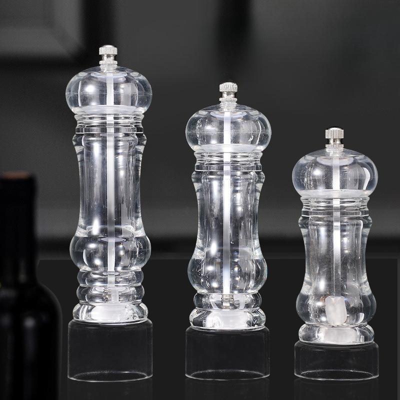 Manual Grinding Bottle Sesame Pepper Powder Acrylic Shell Seasoning Bottle Black Pepper Grinding Machine Kichen Accessories