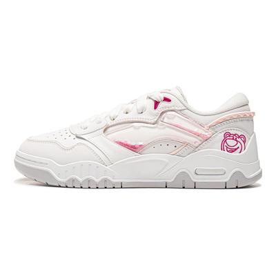 Disney x Li Ning Mondweiß 3 Dämpfung Abriebfest Leicht Niedrig geschnitten Skateboard-Schuhe Damen Standard Weiß AGCV186-1