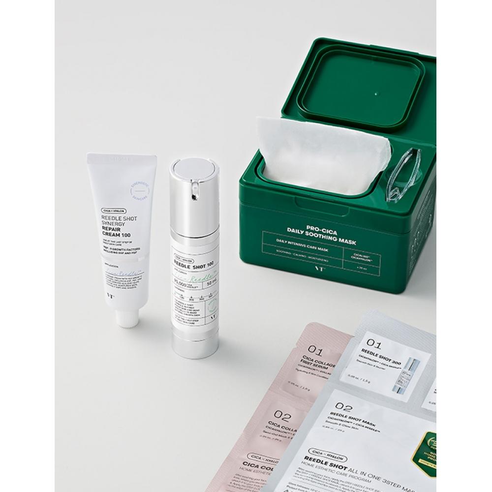 

VT VT Riddle Shot Synergy Up Honey Combination Routine Set Riddleshot 100 + Pro Cica Soothing Mask 30 листов + Synergy Repair Cream 100