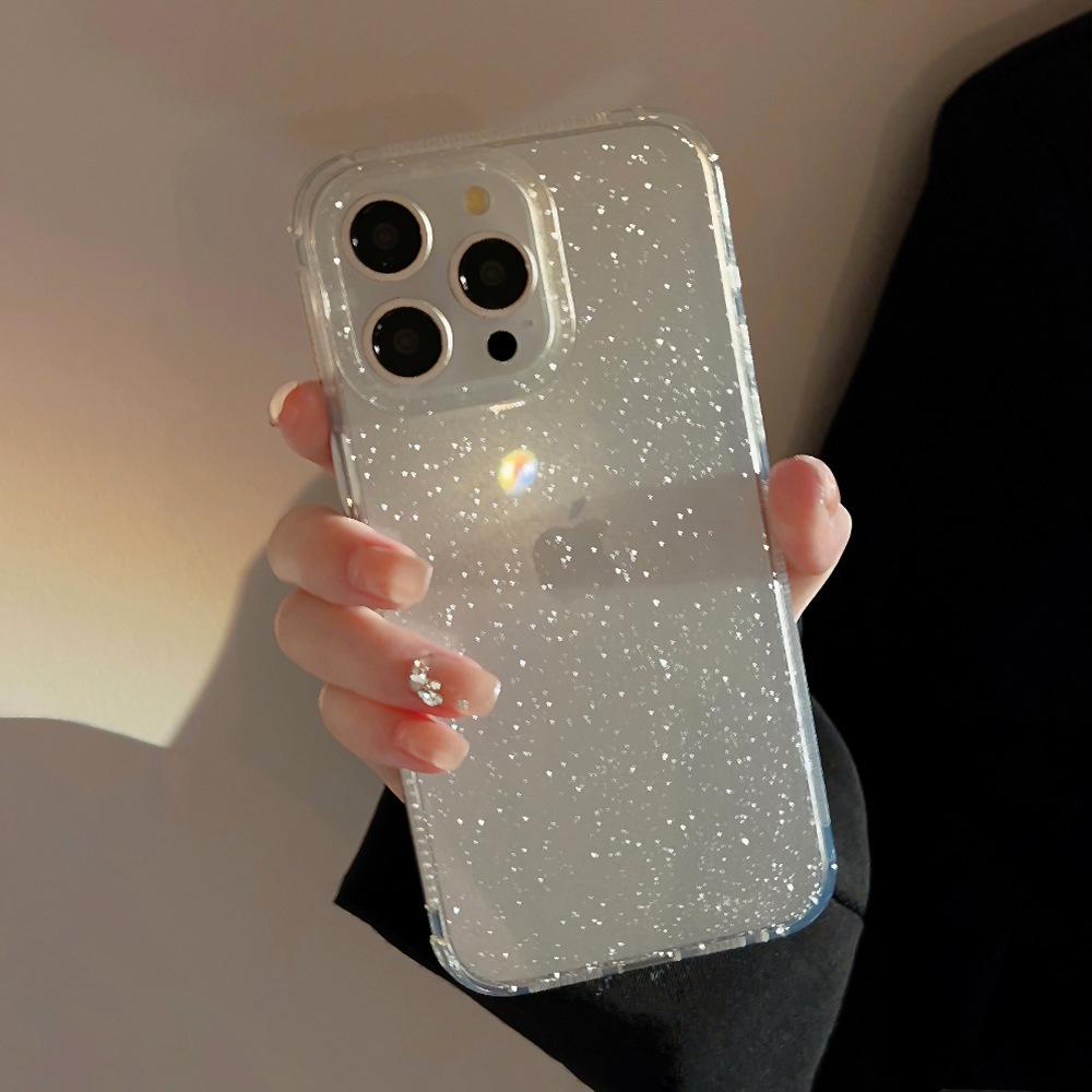 

Прозрачный чехол для мобильного телефона с блестками 13 Подходит для Apple 15promax Противоударный iPhone 14 Силиконовый 12 Однотонный 11 15promax