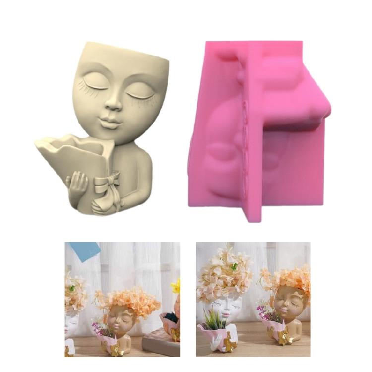 Vase Moulds Human Shape Silicone Material for Making Concrete Resin Flowerpot