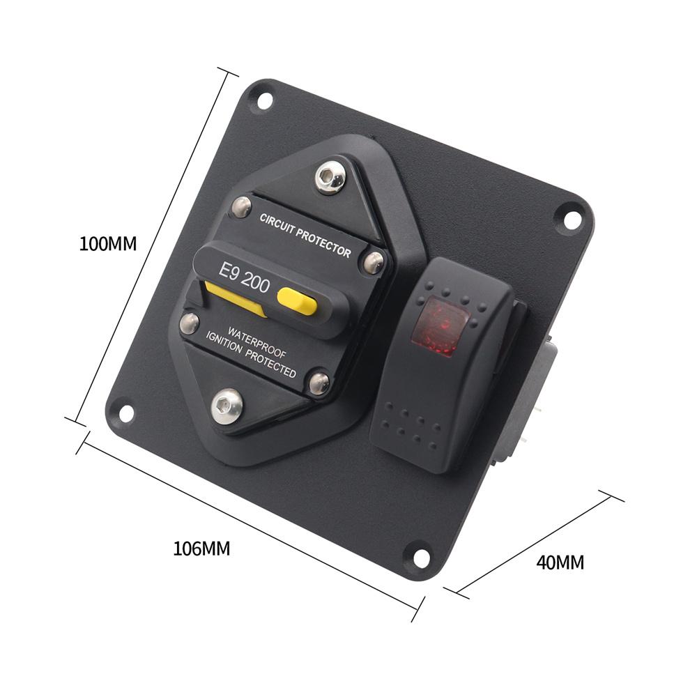 2-in-1 200A Circuit Breaker Panel + Red LED Rocker Switch ON-OFF Surface Mount