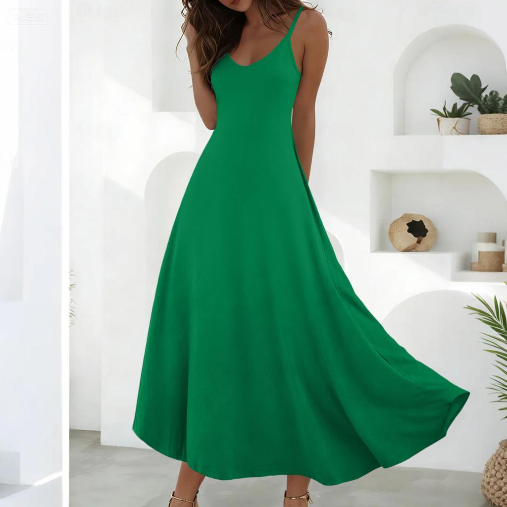 Summer Dresses For Women Dresses Long Flowy A Line Sleeveless Sundresses With Pockets