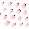 Simple French Red Manicure Short Round Press-On Nails