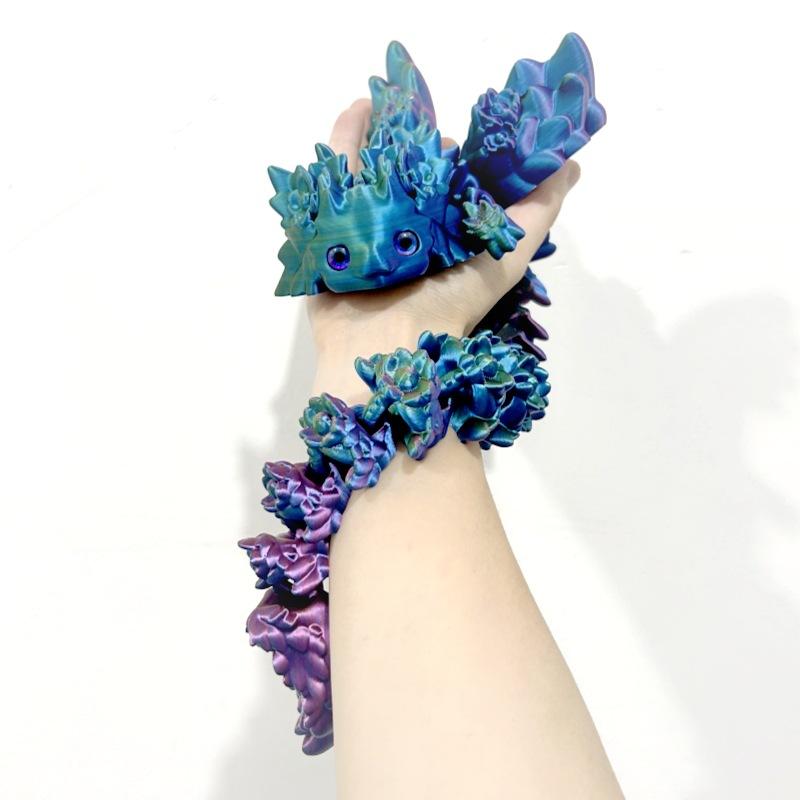 3D Print Toy Salamander Dragon Desktop Ornament Animals Home Office Crafts Christmas Gift