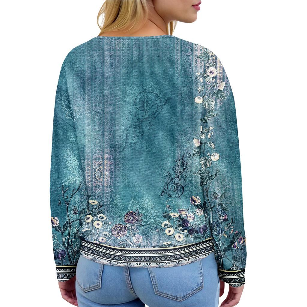 Women's Casual Shirts Long Sleeve Tops Button Up V Neck Loose Knit Fall Favorites For Women