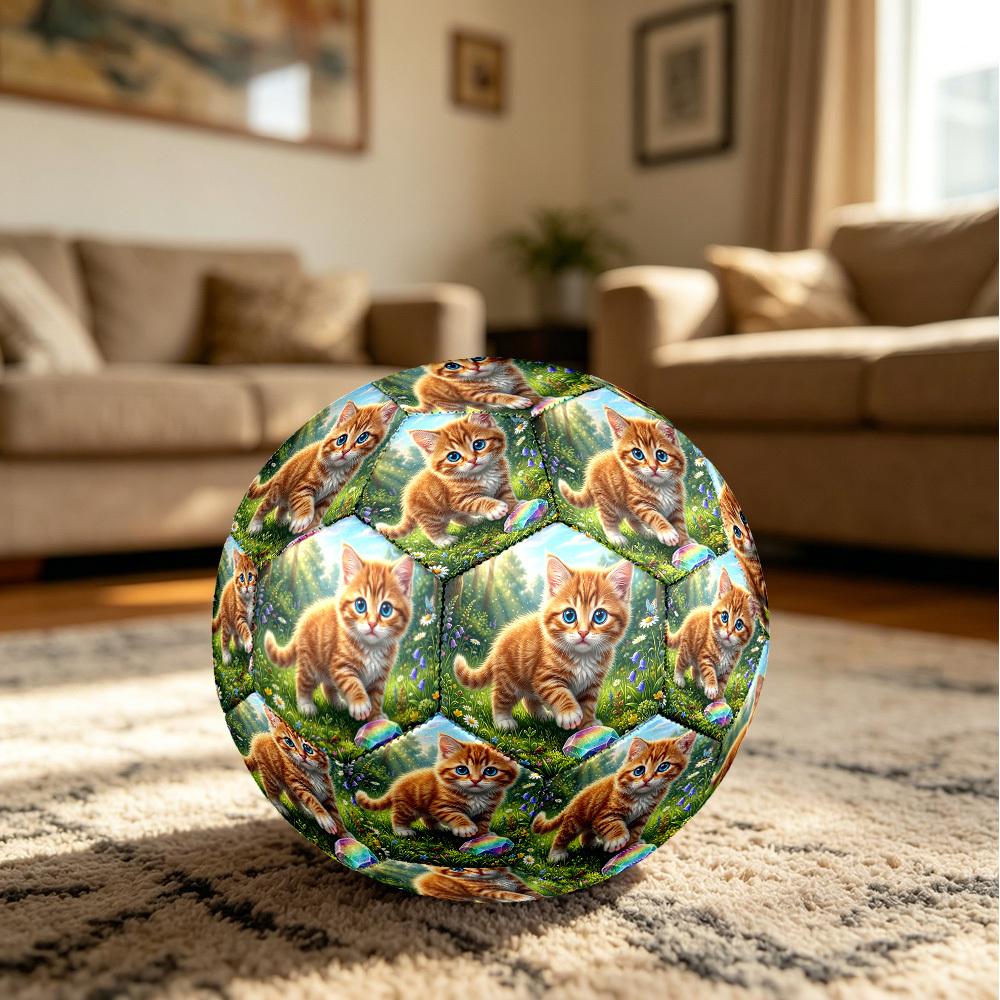1pc Rainbow Kitten Forest Durable Size 5 Soccer Ball Professional Match Training Football Indoor &Outdoor Sports Ball p60111