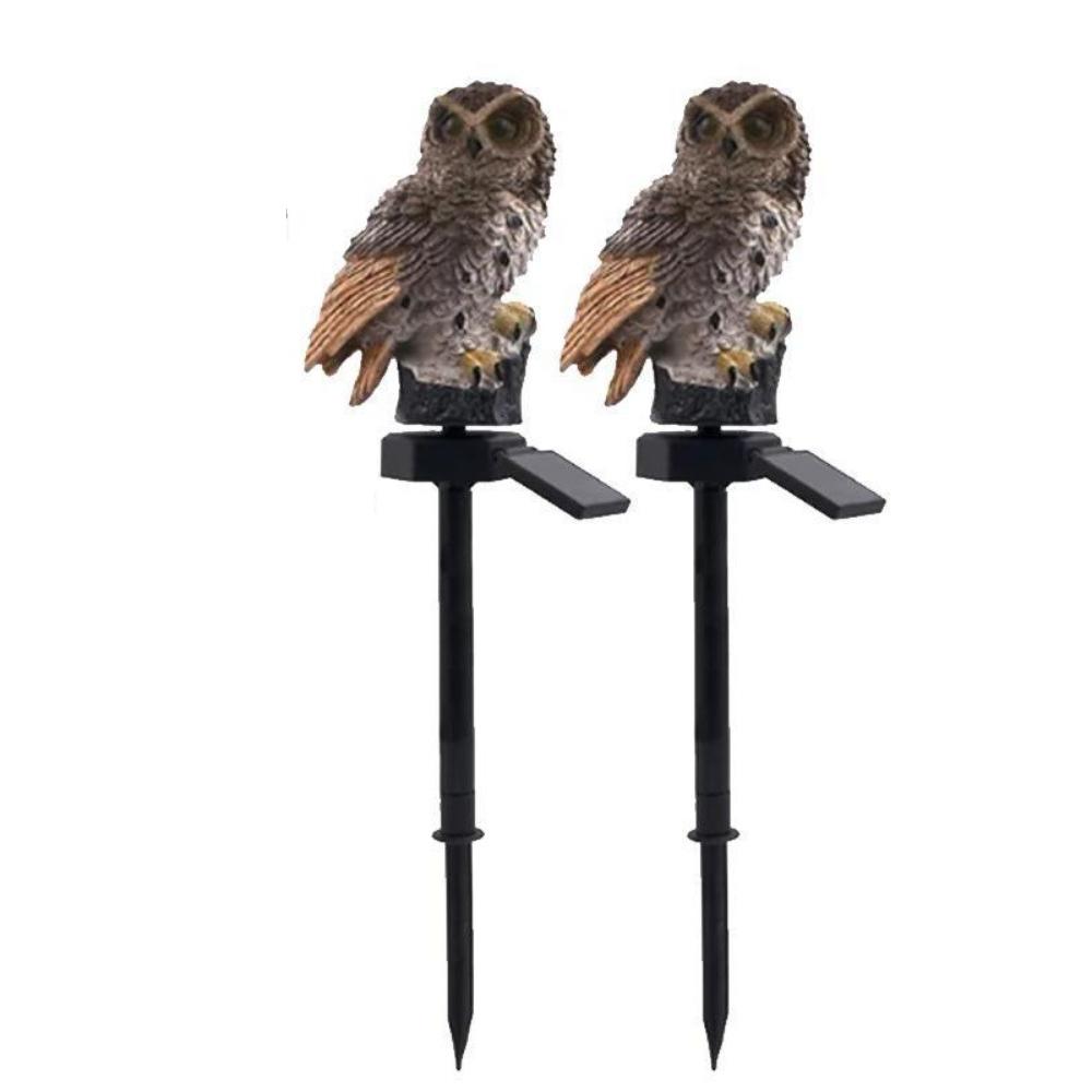 4pcs Solar Garden Light Outdoor Owl Solar Garden Stake Light Waterproof Warm White Led Light For Garden Patio Lawn Walkway Decor