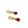 French High-End Geometric Red Agate Minimalist Earrings & Necklace Set