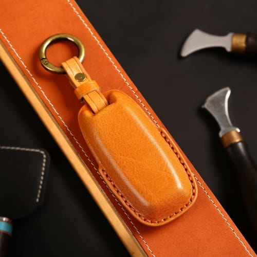 [smasol] New X-Trail T33 Series Key Cover Genuine Leather Nissan Sakura Smart Key Case Nissan Ariya Kicks e-power 2024 Latest Key Case (3D Luxury Genu
