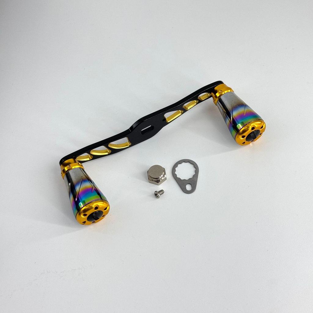 Full Metal Fishing Reel Crank Arm: Metal Handle Knob, DIY Lure Modification, Water Drop Design, Aluminum Alloy, Universal Electroplating Accessories