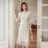 Elegant Chinese Style Lace Midi Dress