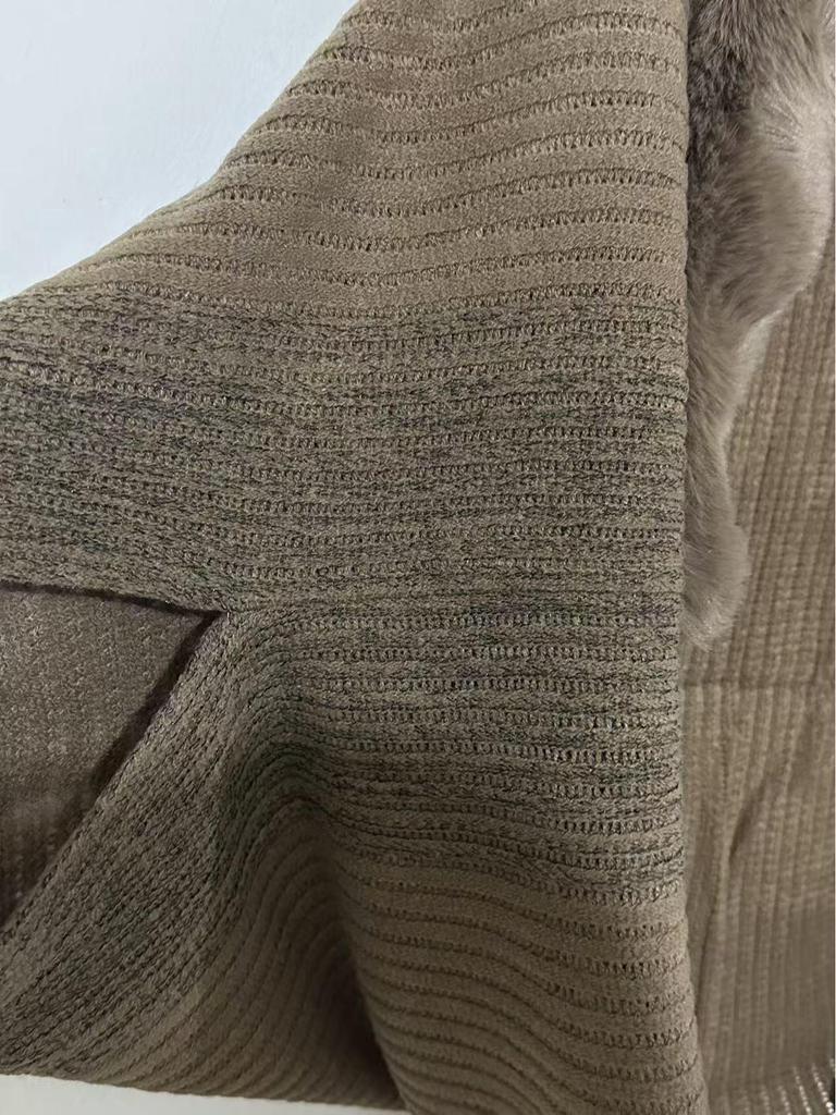 Autumn & Winter High-End Knit Cardigan: Color-Blocked Cloak Shawl with Large Fur Collar & Tassels, Korean Style Outerwear.