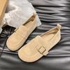 Fashion Aphixta Khaki Classic Flats Shoes Women Cotton Fabric Buckle Loafers Shoes Slip On Woman Flat With Student Footwear
