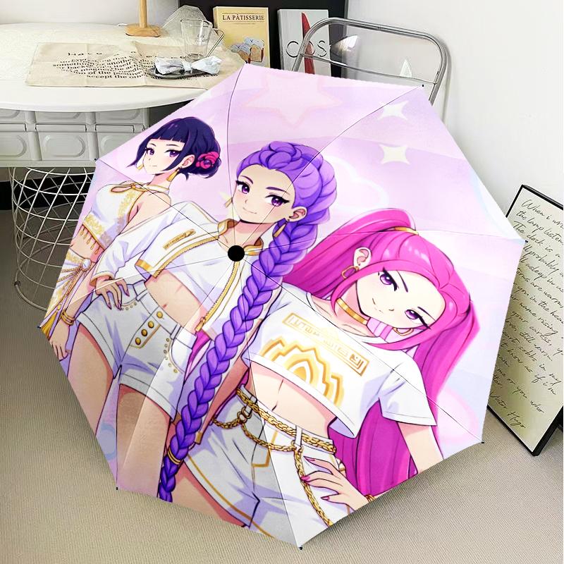 K-pop Heroes In Action Umbrella Folding umbrella, automatic umbrella 8-Frame for Travel, camping Use Gift for Halloween Christmas