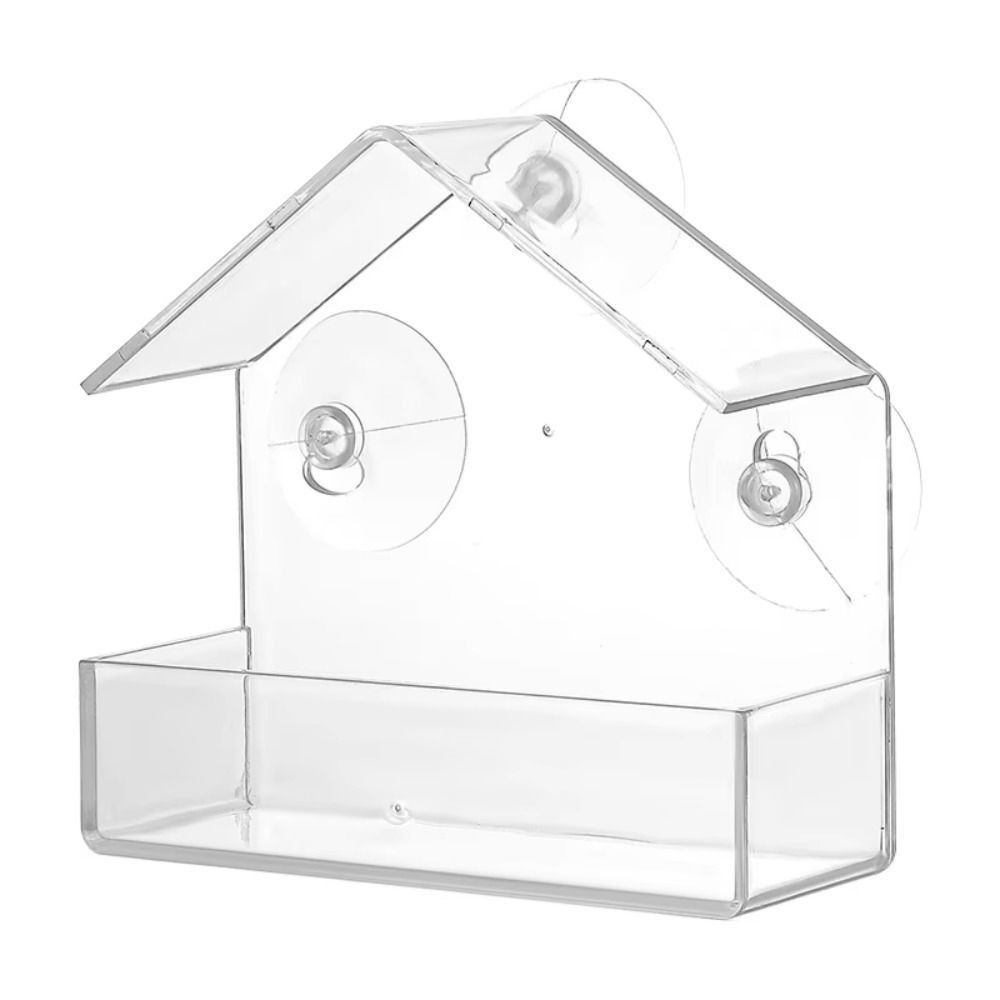 Plastic Window Bird Feeders Clear Window Bird House Windowsill Birdfeeders for Conure Budgie