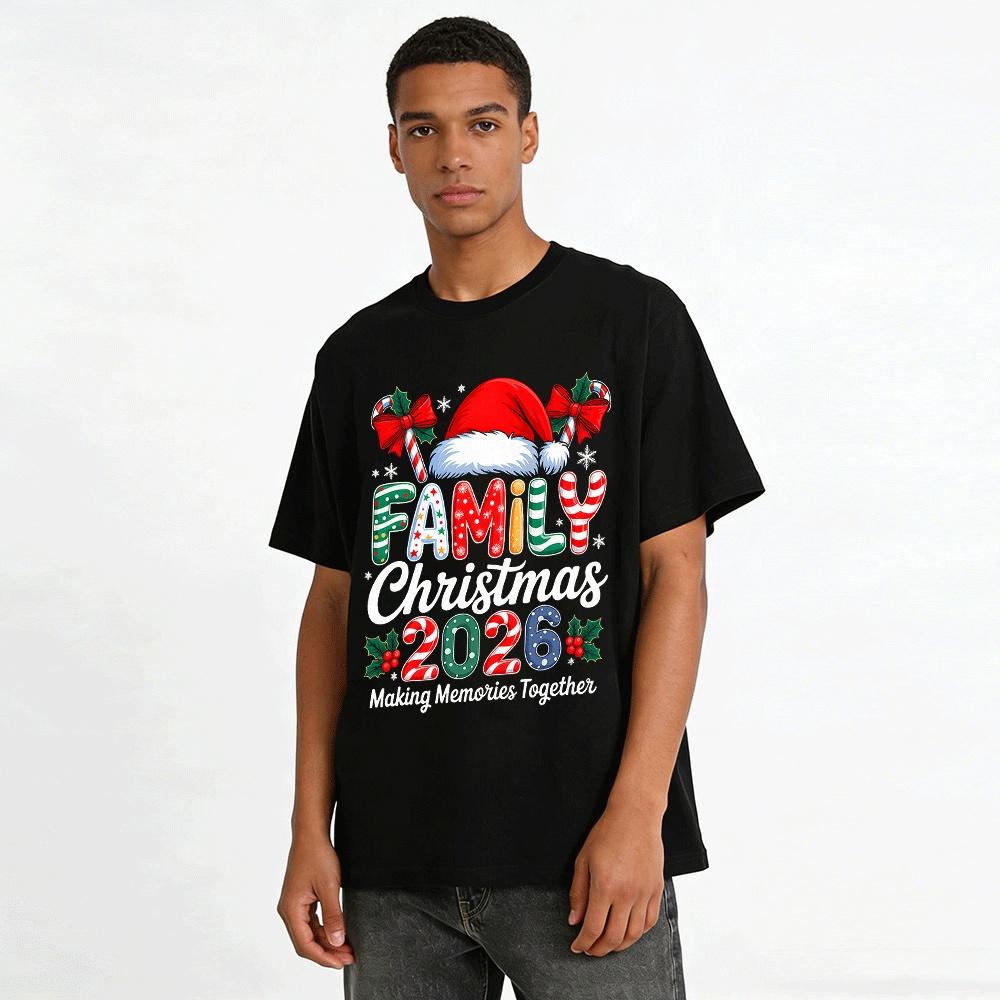 Family Christmas 2026 Making Memories Together Tee Pure Cotton T-shirt