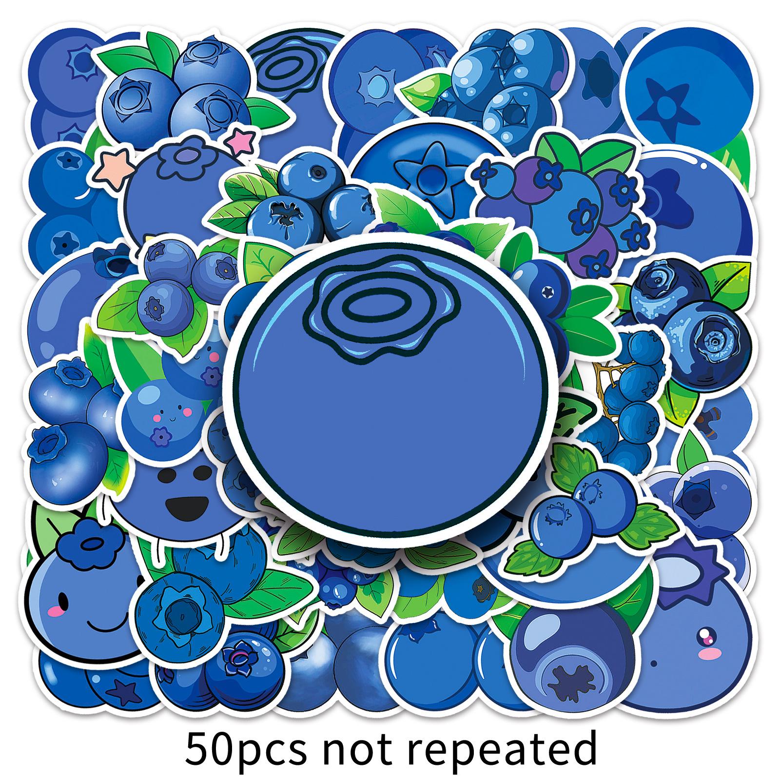 

50 Blueberry Doodle Personality Cartoon Fruit Children s Gauze Hand Account Decoration Mobile Phone Case Suitcase Sticker Waterproof