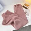 Rough Edge Pink Wide-leg Jeans Women's Summer Versatile Straight Loose Thin Long Pants Trendy Dusty Pink Straight-leg Jeans, High-waisted Casual Pants