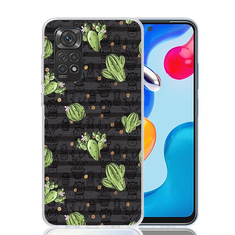 Cactus Vintage Flower Case Phone Cover for Xiaomi Redmi Note 14 13 12S 12 11S 11 11T 11E 10S 10 Pro Plus 5G Trend Fundas Note 13