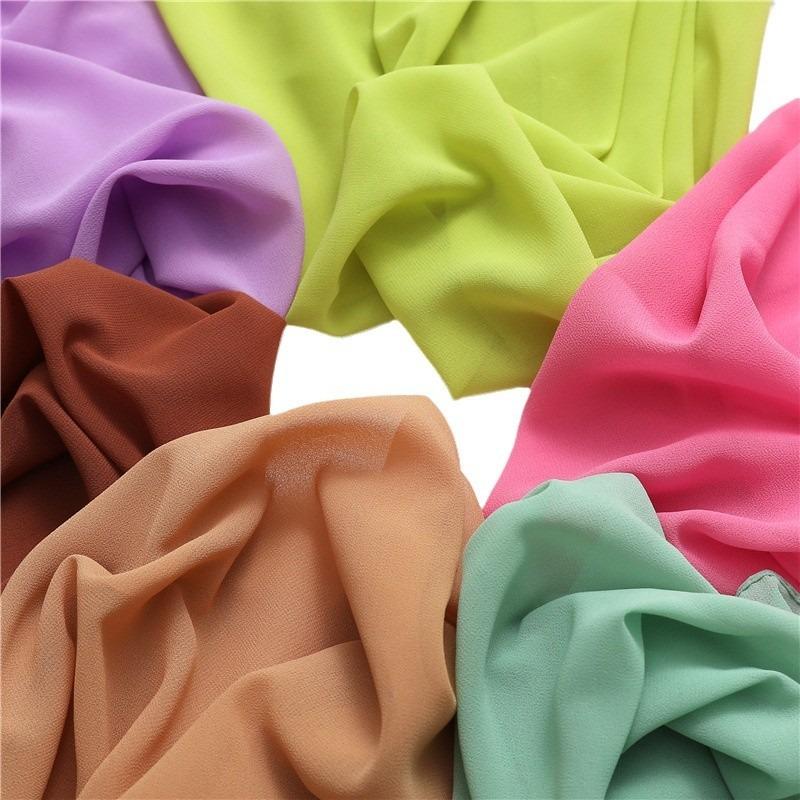 Chiffon Headscarf Monochrome Versatile Bubble Pearl Chiffon Yarn Headscarf Women's Solid Color Shawl Hot Sale