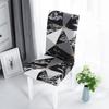 Stretch Seat Cover Elastic Chair Protecter Practical Printed Dining Chair Cover  Banquet
