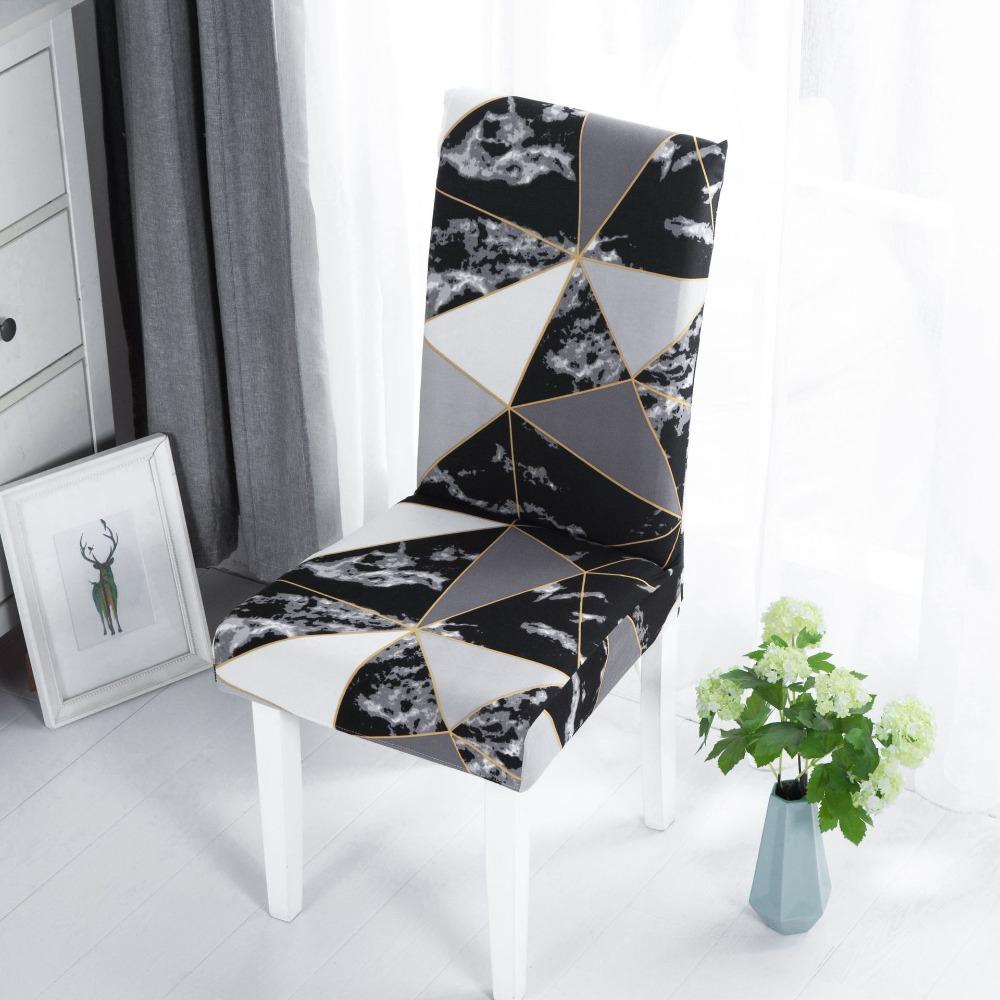 Stretch Seat Cover Elastic Chair Protecter Practical Printed Dining Chair Cover Banquet