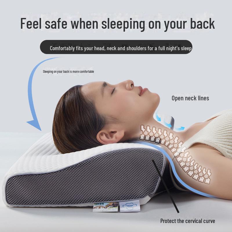 Breathable Summer Latex Cervical Pillow for Better Sleep - Single Pillow for Men, Students, and Hotels