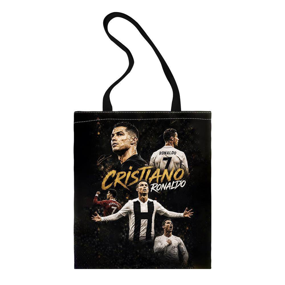Torba na zakupy z wzorem gwiazdy piłki nożnej, Torby na zakupy Ronaldo Torba do przechowywania Torba na ramię do szkoły Torba na książki Torba na ramię do szkoły