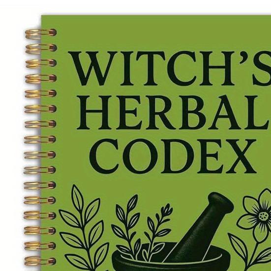 Yousheng Witch's Herbal Notebook Vintage Spiral Bound Plant Journal with Bookmark Mystical Aesthetic Diary for Botany Notes