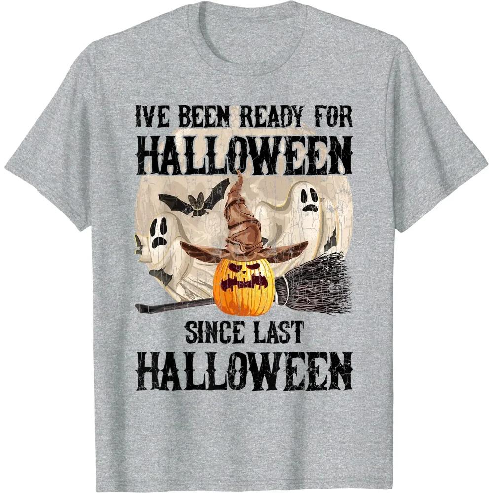 I've Been Ready for Halloween Funny Ghost Skeleton Graphic T-Shirt Casual  Daily Four Seasons Men Clothing Tees